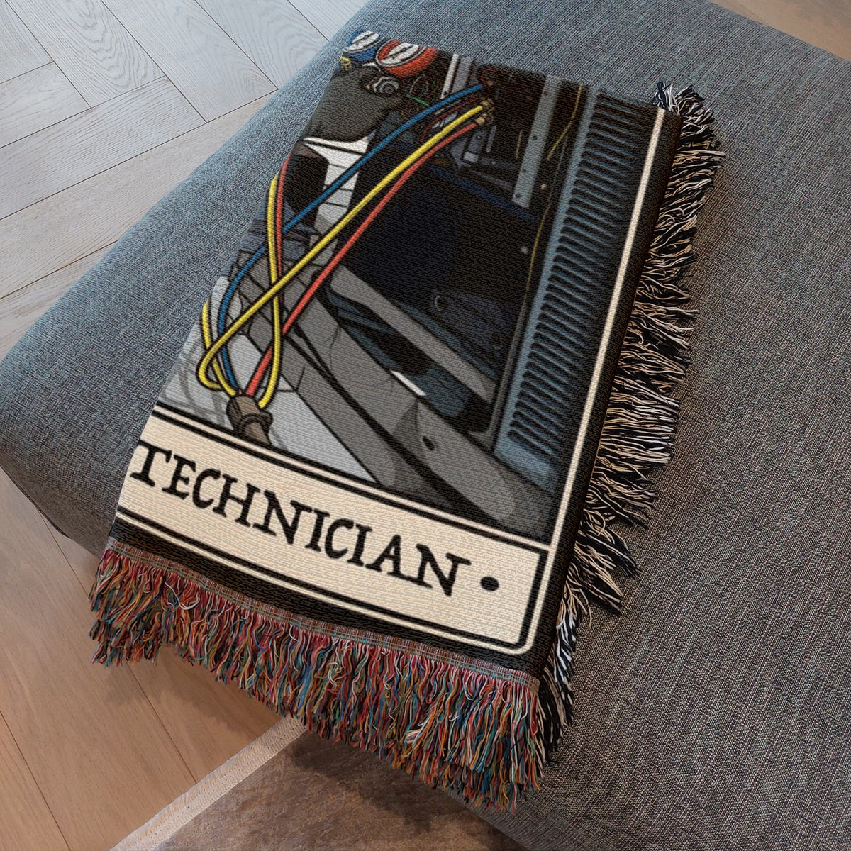 HVAC Technician Woven Blanket
