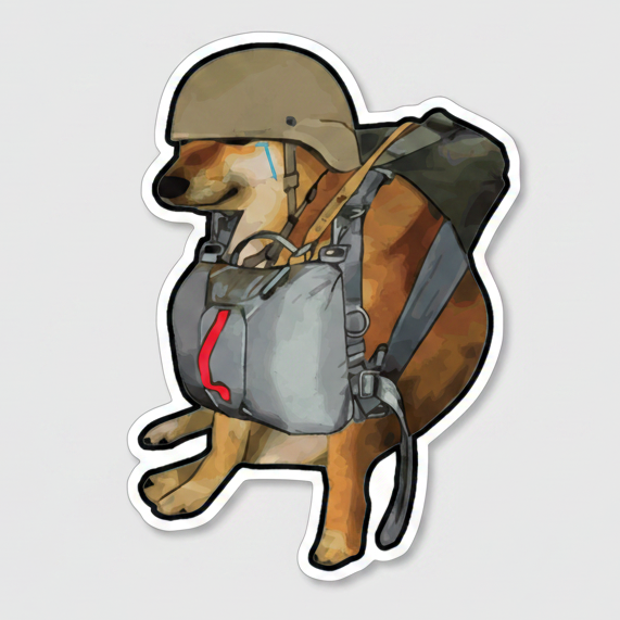 Airborne Cheems Sticker