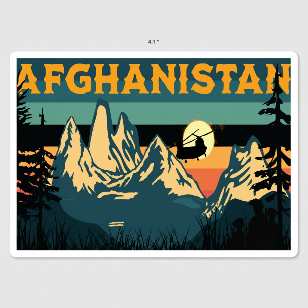 Afghanistan Sunset Sticker