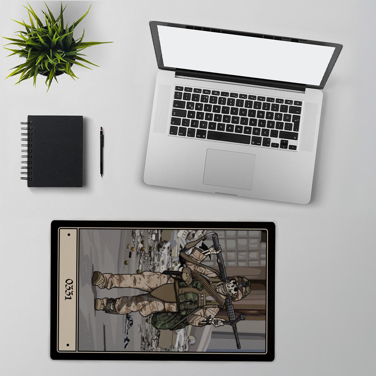 0331 Machine Gunner Desk Mat