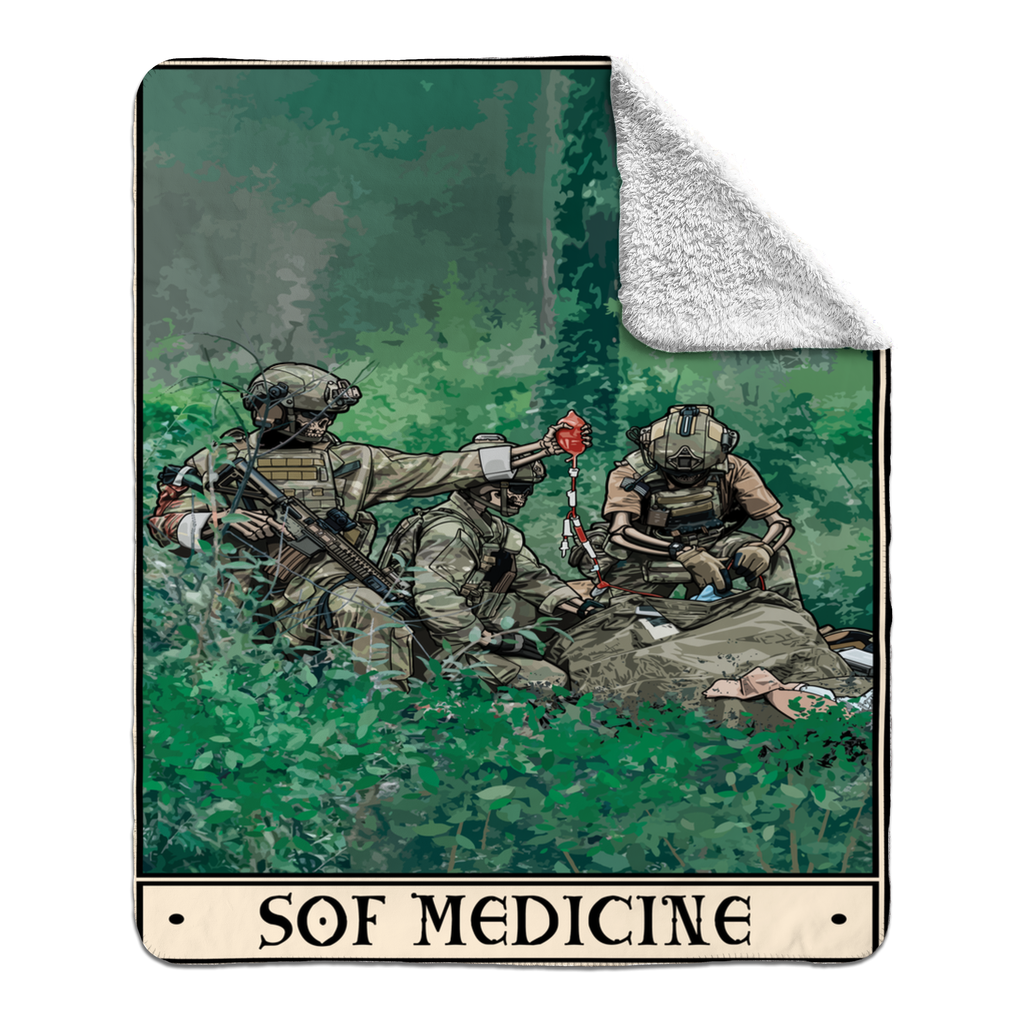 Special Operations Forces (SOF)Special Operations Forces (SOF) Medicine Fleece Blanket - 50x60 inch / White
