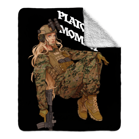 Marine Mommy Fleece Sherpa Blanket