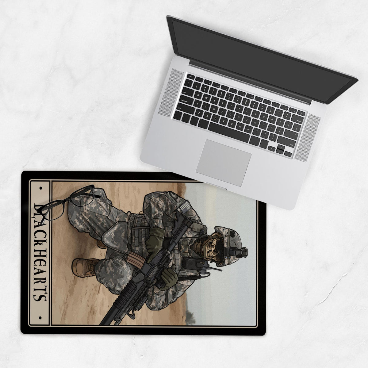 Black Hearts Desk Mat - 12x18 inch