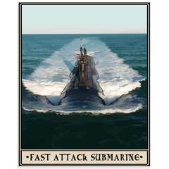 Fast Attack Submarine Acrylic Print - 1/4 inch / 8x10 inch