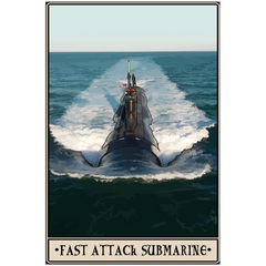 Fast Attack Submarine Acrylic Print - 1/4 inch / 12x18 inch