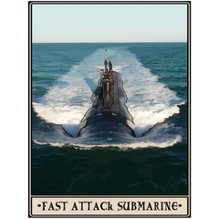 Fast Attack Submarine Acrylic Print - 1/4 inch / 30x40 inch