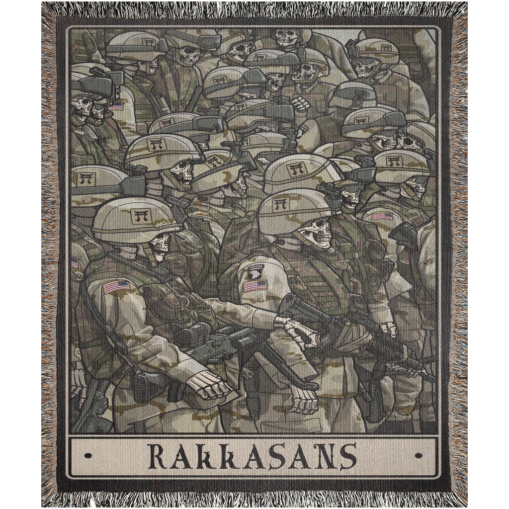Rakkasans Lettering Rakkasans Woven Blanket – pltdaddy