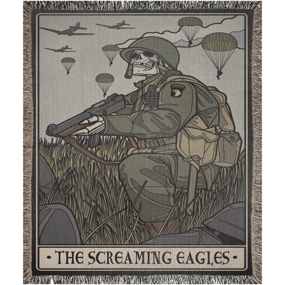 Screaming Eagles Woven Blanket