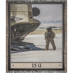 15U CH-47 Helicopter Repairer Woven Blanket