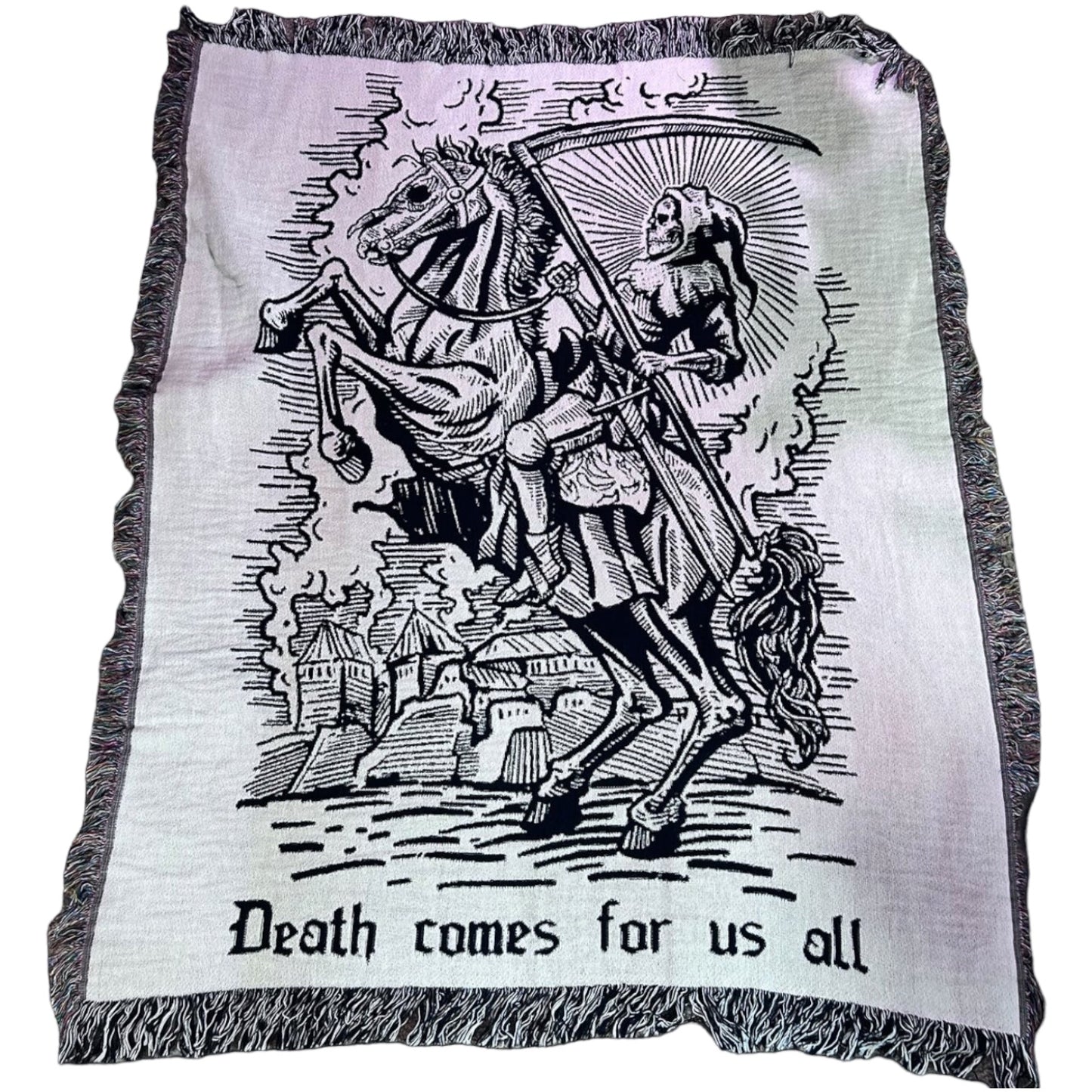 Death Comes Woven Blanket
