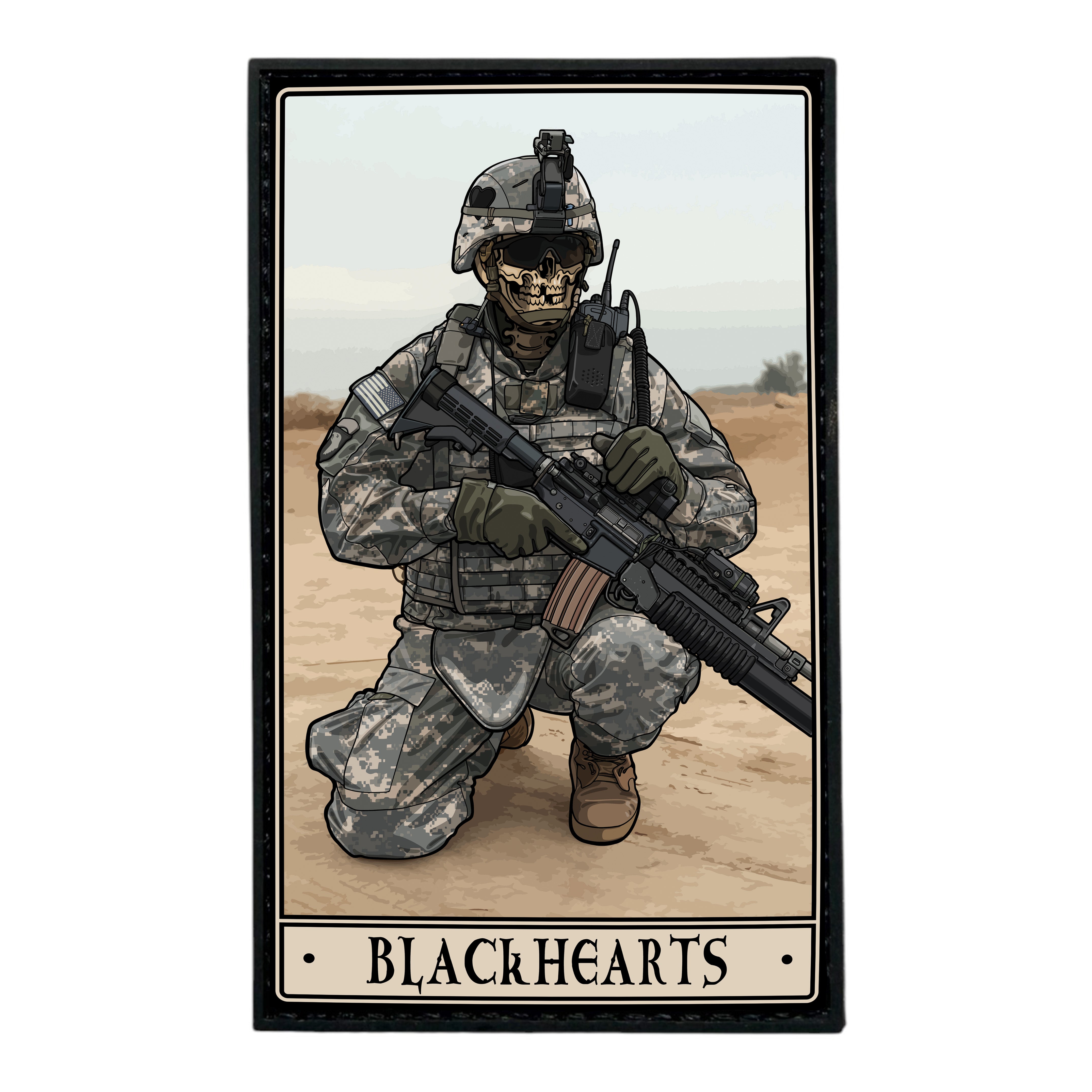 Black Hearts PVC Patch