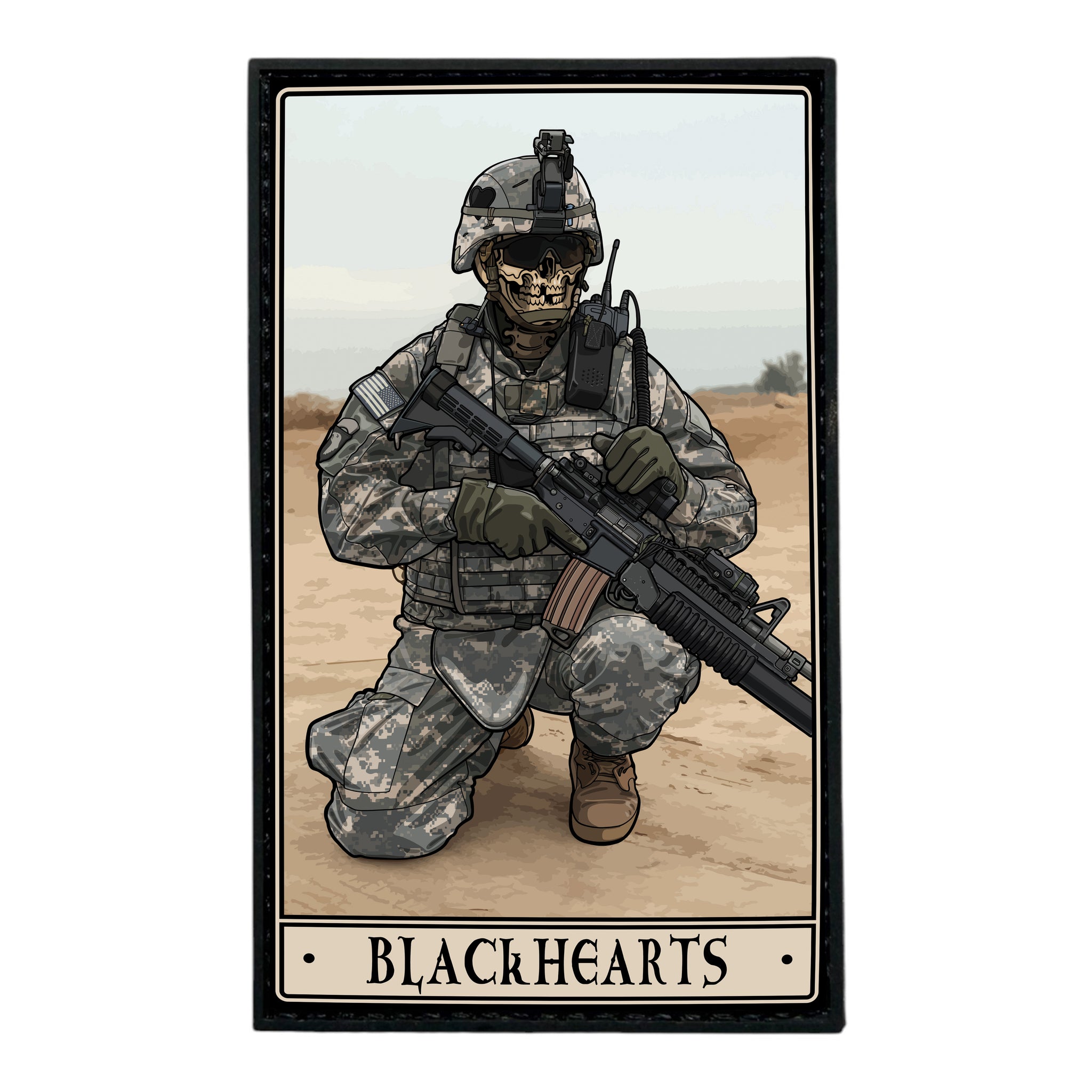 Black Hearts PVC Patch