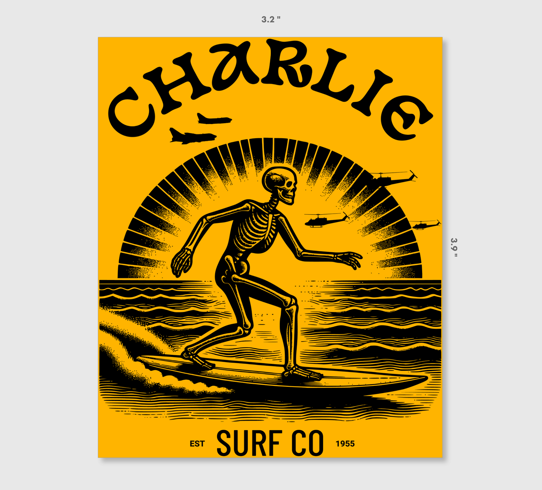 Charlie Surf Sticker – pltdaddy