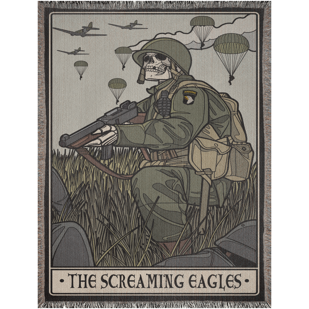 The Screaming Eagles Woven Blanket