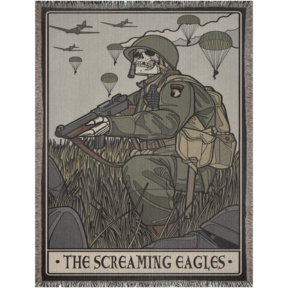 Screaming Eagles Woven Blanket