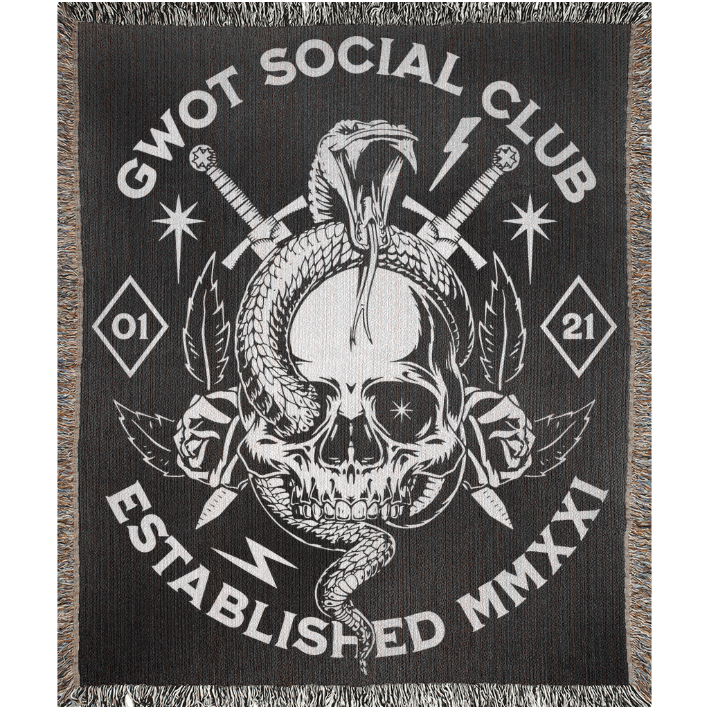 GWOT Social Club woven blanket