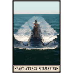 Fast Attack Submarine Acrylic Print - 1/4 inch / 16x24 inch