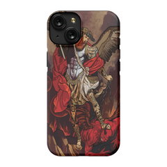 Saint Michael Phone Case - Premium Glossy Tough Case / iPhone 15 Plus