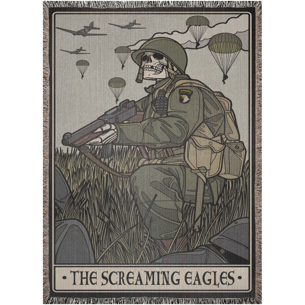 The Screaming Eagles Woven Blanket