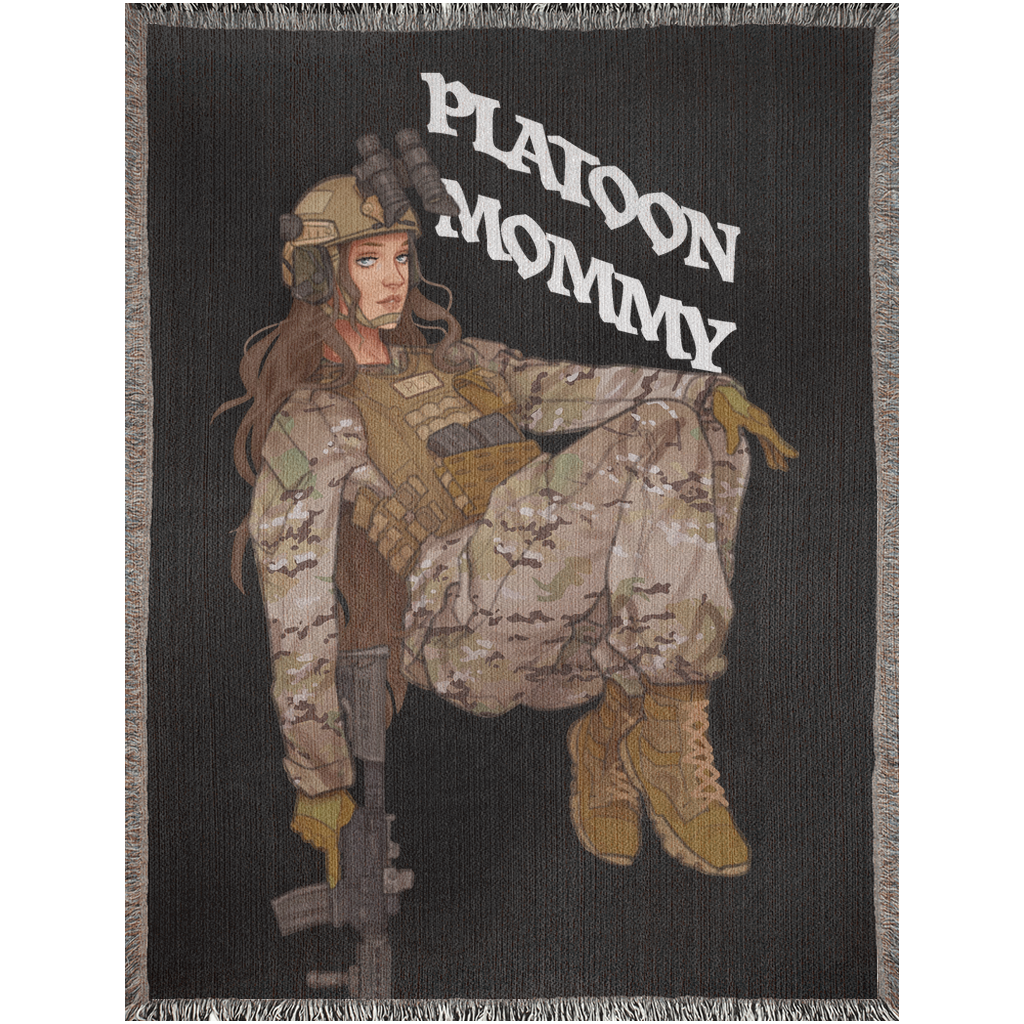 Army Mommy Woven Blanket