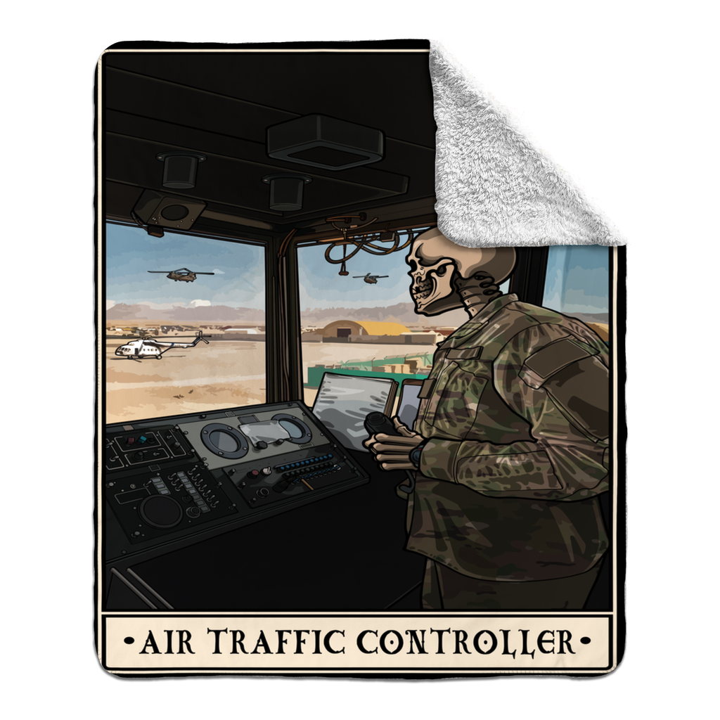 Air Traffic Controller Fleece Blanket - 50x60 inch / White