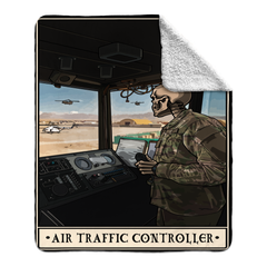 Air Traffic Controller Fleece Blanket - 50x60 inch / White