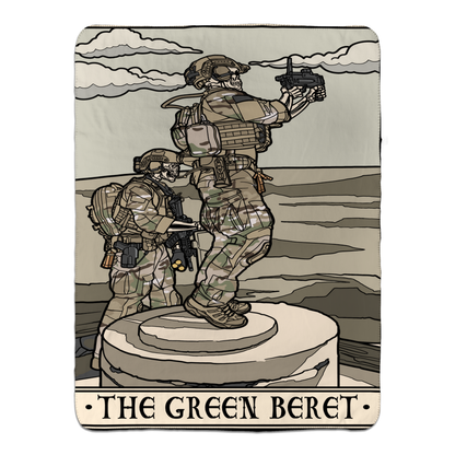 Green Beret Fleece Sherpa Blanket