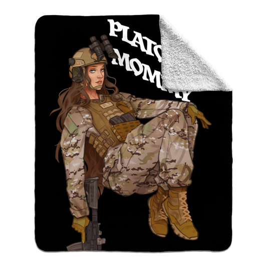 Army Mommy Fleece Sherpa Blanket